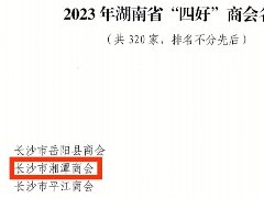 <b>长沙市湘潭商会再次荣获湖南省“四好”商会荣誉称号</b>